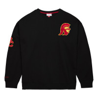USC Trojans Men's Black SC Interlock Team First Satin Fleece Crew Neck Sweatshirt